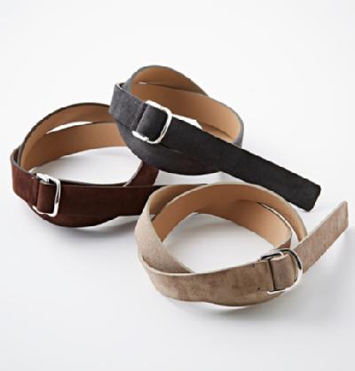 MAISON OCTOPUSSY(]EINgpV[)DOUBLE RING BUCKLE SUEDE BELT